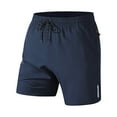 thumbnail image 1 of FRSASU Men's Quick Dry Shorts Lightweight Workout Breathable AthleticTraining Swimming Trunks with Zipper Pockets Dark Blue, 1 of 4