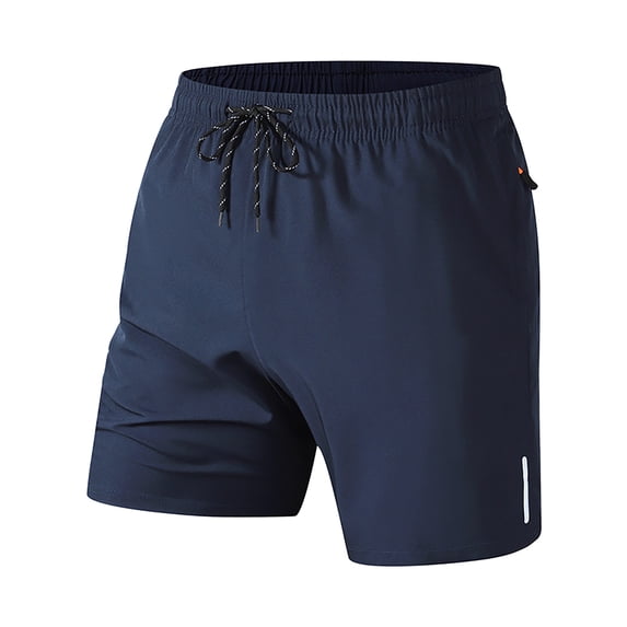 FRSASU Men's Quick Dry Shorts Lightweight Workout Breathable AthleticTraining Swimming Trunks with Zipper Pockets Dark Blue