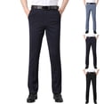 thumbnail image 1 of FRSASU Men's Regular Fit Dress Pants Casual Business Flat Front Mens Wrinkle Free Comfort Stretch Pants Navy, 1 of 9