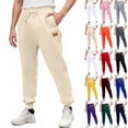thumbnail image 1 of FRSASU Men's Regular tapered Sweatpants with Pockets Tapered Joggers Drawstring Waist Athletic Workout Track Pants Yellow, 1 of 4
