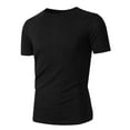 thumbnail image 1 of FRSASU Men's Casual Short Sleeve T-Shirt Slim Fit Crew Neck Casual Comfortable Daily Fashion Workout Top Black, 1 of 9