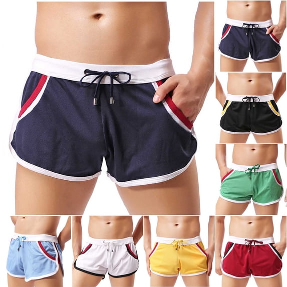 FRSASU Men's Running Athletic Shorts Quick Dry Sports Gym Shorts with Pockets, Exercise Workout Shorts Men Yellow
