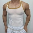 thumbnail image 1 of FRSASU Men's Sheer Mesh Compression Tank Tops Slimming Summer Sleeveless Gym Workout Tanks Shirts White, 1 of 8
