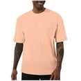 thumbnail image 1 of FRSASU Men's Short Sleeve Crew Neck Solid Shirts Athletic Tops Tees Oversized Leisure Clothes for Men Beige-A, 1 of 5