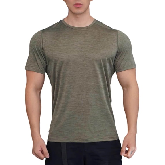 FRSASU Men's Short Sleeve Crew Neck T-Shirts Athletic Running Workout Performance Breathable Tee Tops Green