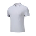 thumbnail image 1 of FRSASU Men's Short Sleeve Hoodie Gym Shirts Lightweight Quick-Dry Athletic Pullover Hooded Workout Fitness Tee Gray, 1 of 7