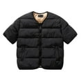 thumbnail image 1 of FRSASU Men's Short Sleeve Puffer Cardigan Jackets Zip up Windproof Warm Padded Jackets Coat Lightweight Quilted Gilet with Pockets Black, 1 of 4