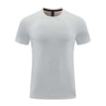 thumbnail image 1 of FRSASU Men's Short Sleeved Mesh Breathable Tight Fitting Sportswear Compression Elastic Fitness T-Shirt Gray, 1 of 9
