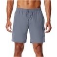 thumbnail image 1 of FRSASU Men's Shorts Casual Elastic Waist Drawstring Lightweight Summer Beach Vacation Bottoms with Pockets Gray, 1 of 7