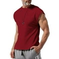 thumbnail image 1 of FRSASU Men's Sleeveless Gym Workout Tank Tops Sleeveless Athletic Muscle Training Bodybuilding T-Shirts Red, 1 of 7