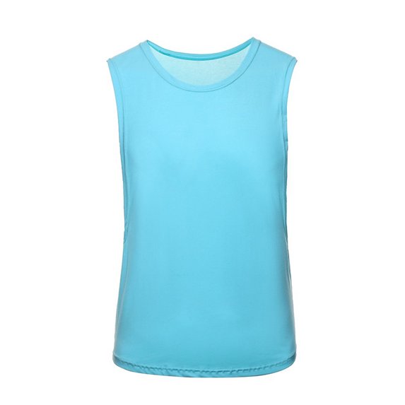 FRSASU Men's Sleeveless Tank Tops Loose Leisure Athletic Workout Running Muscle Shirts Summer Gym Bodybuilding T-Shirts Sky Blue