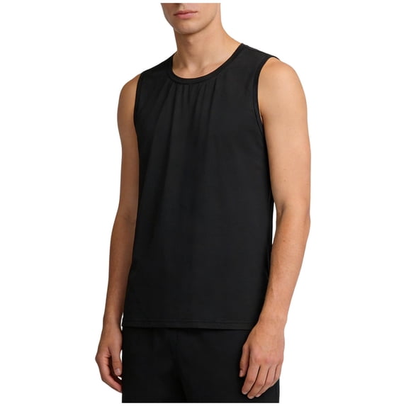 FRSASU Mens Muscle Tank Tops Quick Dry Breathable Running Sleeveless Workout Summer Athletic Tee Tops Black