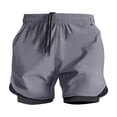 thumbnail image 1 of FRSASU Men's Solid 2 in 1 Running Shorts 5 Inch Gym Athletic Workout Shorts for Men Quick Dry Active Training Shorts Dark Gray, 1 of 6