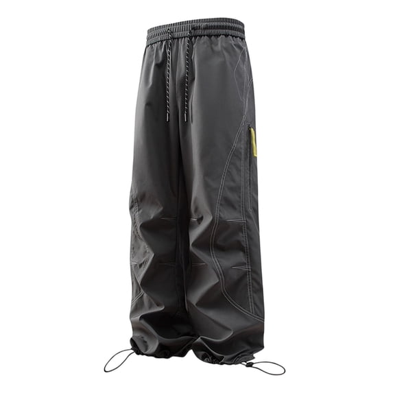 FRSASU Men's Solid Color Hiking Cargo Pants Fashionable Loose Windproof Waterproof Breathable and Lightweight Pants Dark Gray