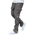 thumbnail image 1 of FRSASU Men's Spring casual daily fashionable button design solid multi-pocket work pants Gray, 1 of 5