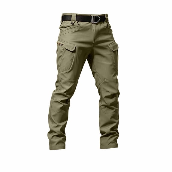 FRSASU Men's Stretch Cargo Pants Water Resistant Outdoor Lightweight Work Hiking Pants with Pockets Army Green