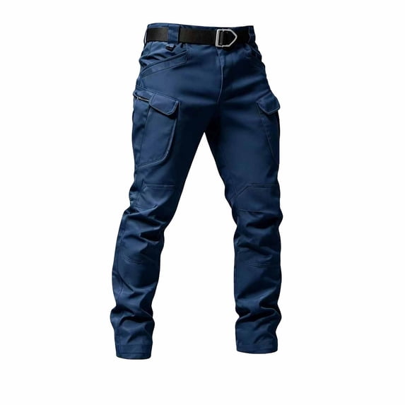 FRSASU Men's Stretch Cargo Pants Water Resistant Outdoor Lightweight Work Hiking Pants with Pockets Blue