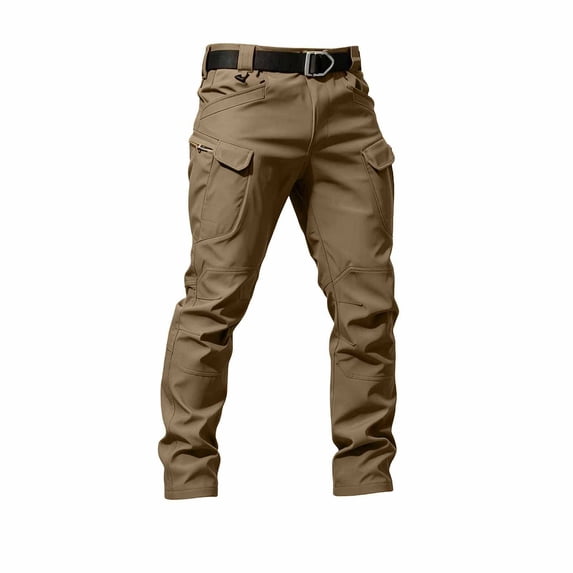 FRSASU Men's Stretch Cargo Pants Water Resistant Outdoor Lightweight Work Hiking Pants with Pockets Brown