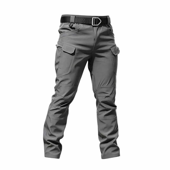 FRSASU Men's Stretch Cargo Pants Water Resistant Outdoor Lightweight Work Hiking Pants with Pockets Gray