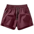 thumbnail image 1 of FRSASU Mens Casual Shorts Elastic Waist Drawstring Surfing Quick-drying Shorts Lightweight Summer Beach Shorts Wine, 1 of 5