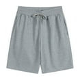 thumbnail image 1 of FRSASU Men's Stretch Shorts Casual Drawstring Loose Fit Elastic Waist Summer Beach Shorts with Pocket Gray, 1 of 9