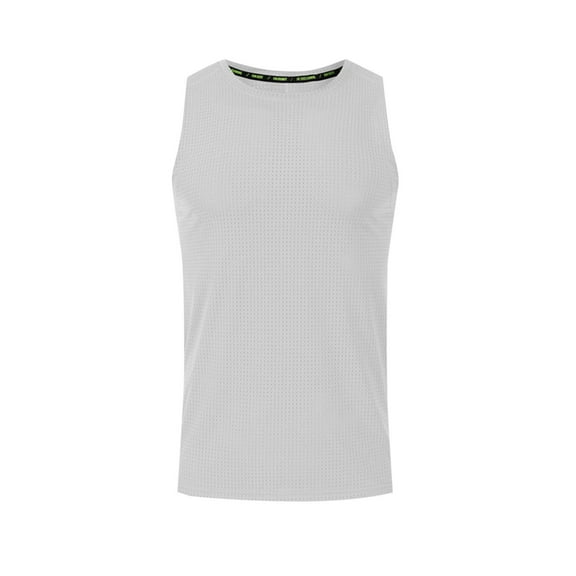 FRSASU Men's Stretch Sports Quick Drying Tank Top Gym Workout Sleeveless Muscle Shirts Summer Sleeveless Round Neck Top White