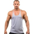 thumbnail image 1 of FRSASU Men's Stringer Tank Tops Muscle Cut Bodybuilding Gym Vest Y-Back Workout Sleeveless T-Shirt Gray, 1 of 2