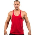 thumbnail image 1 of FRSASU Men's Stringer Tank Tops Muscle Cut Bodybuilding Gym Vest Y-Back Workout Sleeveless T-Shirt Red, 1 of 2