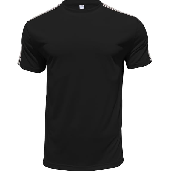 FRSASU Men's Strip Casual Slim fit Cotton T-Shirt Short Sleeve Crewneck Tee Shirts Black