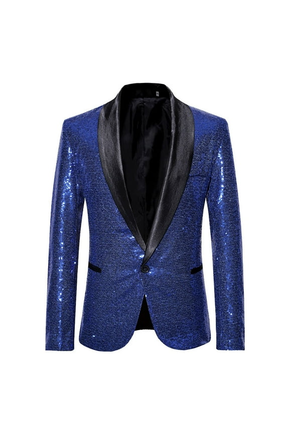 Men's Suit Slim Fit Business Wedding Party Outwear Blazer Jacket Dark Blue S(S)