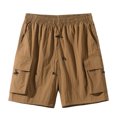 thumbnail image 1 of FRSASU Men's Summer Shorts Bermuda Athletic Stretch Sport Wear Drawstring Soft Cargo Gym Pants Casual Comfy Beach Shorts Coffee, 1 of 8