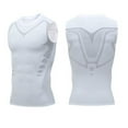 thumbnail image 1 of FRSASU Men's Summer Sleeveless Compression Vest Soft Stretchy Shaping Shirt, Loose Fit Workout Muscle Tee White, 1 of 2