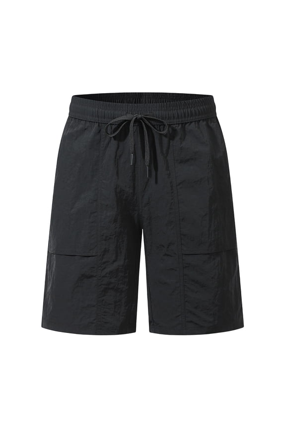 Men's Summer ice Silk Casual Shorts Daily Sports Trend Thin Short Personalized Comfortable Fashion Pants Black