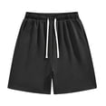 thumbnail image 1 of FRSASU Men's Sweat Shorts Casual Stretch Elastic Waist Breathable Double Layer Lounge Summer Running Shorts with Pockets Black, 1 of 8
