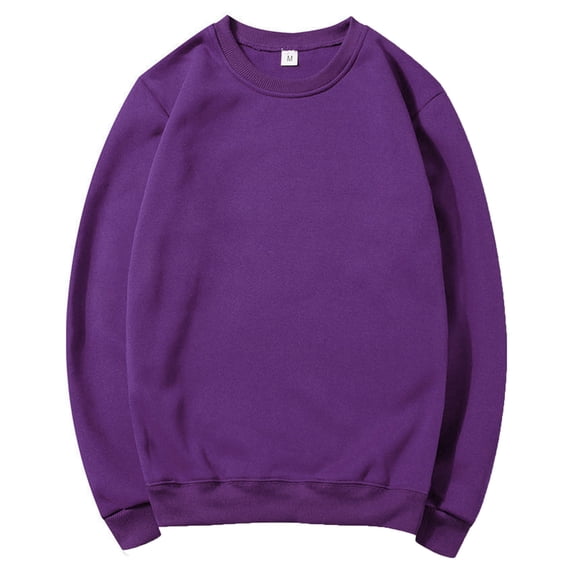 FRSASU Men's Sweatshirt Relaxed Fit Crewneck Pullover Lightweight Athletic Long Sleeve Comfy Tops Purple