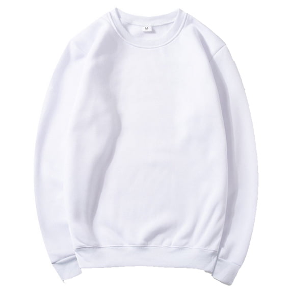 FRSASU Men's Sweatshirt Relaxed Fit Crewneck Pullover Lightweight Athletic Long Sleeve Comfy Tops White