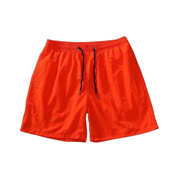 FRSASU Men's Swim Trunks with Mesh Lining Beach Bathing Suits Outdoor Sports Quick Dry Swimming Trunks with Pockets Orange
