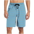 thumbnail image 1 of FRSASU Men's Swim TrunksStripe Beach Board Shorts with Pocket Swimwear Bathing Suits Shorts for Men Light Blue, 1 of 6