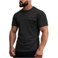 thumbnail image 1 of FRSASU Men's T-Shirts Short Sleeve Pocket Tee Soft Crew Neck Solid Color Casual Summer Basic T-shirts Black, 1 of 8
