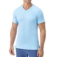 thumbnail image 1 of FRSASU Men's T-Shirts Short Sleeve Quick Dry Swim V-Neck Shirt Summer Workout Rash Guard Undershirt Tee Tops Blue, 1 of 9