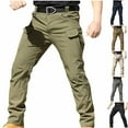 thumbnail image 1 of FRSASU Men's Tactical Cargo Pants Water Resistant Lightweight Hiking Pants Outdoor Work Pants with Multi Pockets(No Belt) Khaki, 1 of 5