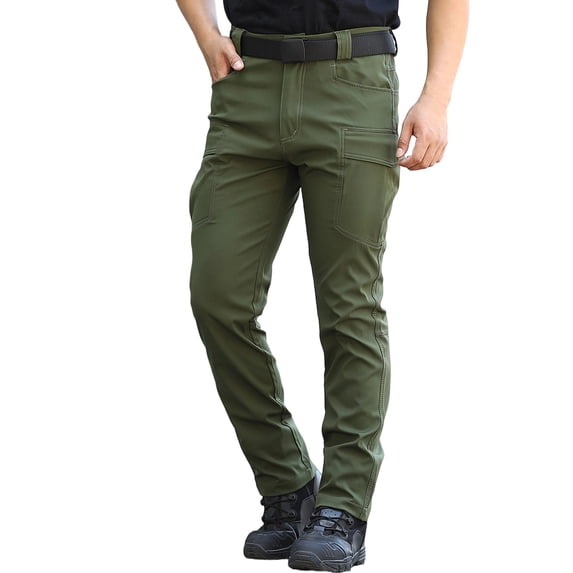 FRSASU Men's Tactical Cargo Pants Water Resistant Outdoor Quick Dry Hiking Work Pants with Multi Pockets Army Green