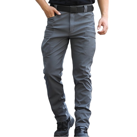 FRSASU Men's Tactical Cargo Pants Water Resistant Outdoor Quick Dry Hiking Work Pants with Multi Pockets Gray