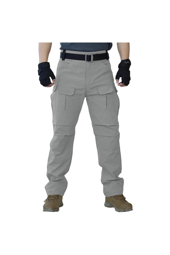 Men's Tactical Pants, Water Resistant CargoLightweight Work Hiking Outdoor Apparel Pants with Multi Pockets Khaki