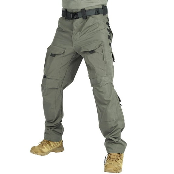 FRSASU Men's Tactical Work Pants Warm Water Resistant Breathable Flex Utility Cargo Skiing Hiking Pants Green