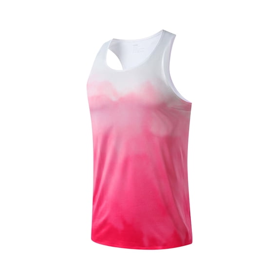 FRSASU Men's Tank Tops Gym Muscle Shirts Mesh Quick Dry Breathable Bodybuilding Sleeveless T-Shirt Y-Back Workout Sports Fitness Hot Pink