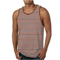 thumbnail image 1 of FRSASU Men's Tank Tops Workout Muscle Sleeveless Striped Casual Summer Beach Cotton Gym Stretch Lightweight Tee Shirt Brown-C, 1 of 4