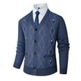 thumbnail image 1 of FRSASU Men's Thicken Cardigan Sweater V Neck Long Sleeve Casul Cardigan Button Down Knitted Sweaters Blue, 1 of 3