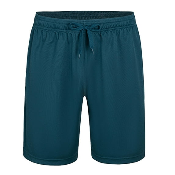 FRSASU Mens Mesh Sweat Shorts Breathable Above Knee Workout Gym Shorts Lounge Shorts with Pockets Dark Blue