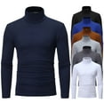 thumbnail image 1 of FRSASU Men's Thin Pullovers Sweaters Turtleneck Knitted Warm Clothing Full Tops Business Solid Casual Dress Sweater White, 1 of 7